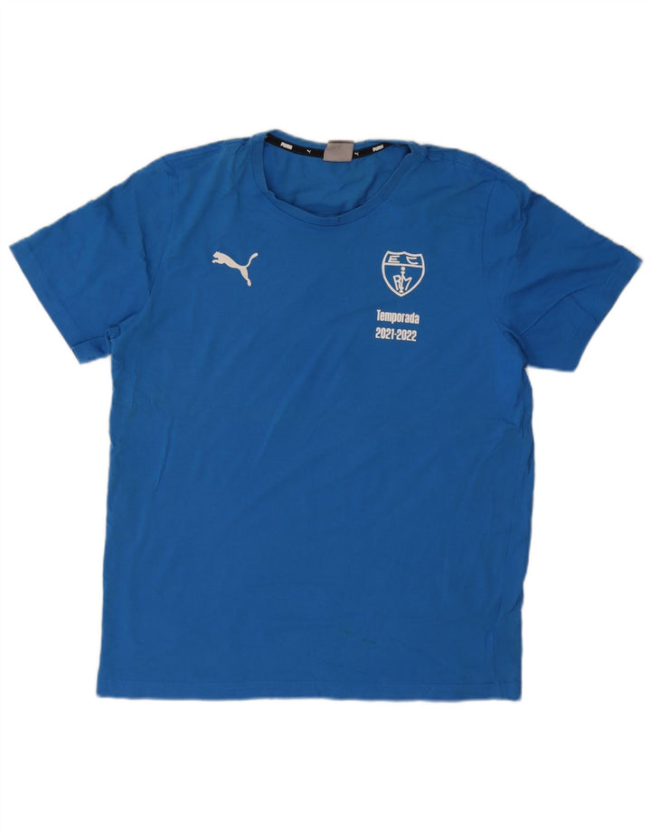 Puma Herren-T-Shirt mit Grafik, groß, aus blauer Baumwolle