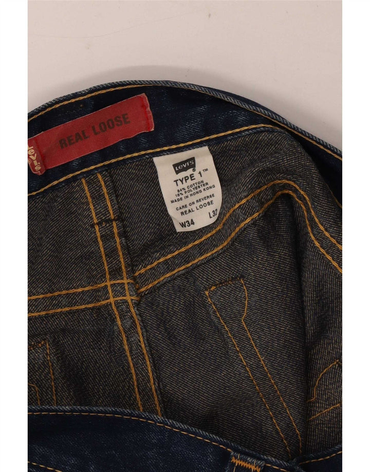 Levi's lockere Herrenjeans W34 L27 marineblaue Baumwolle