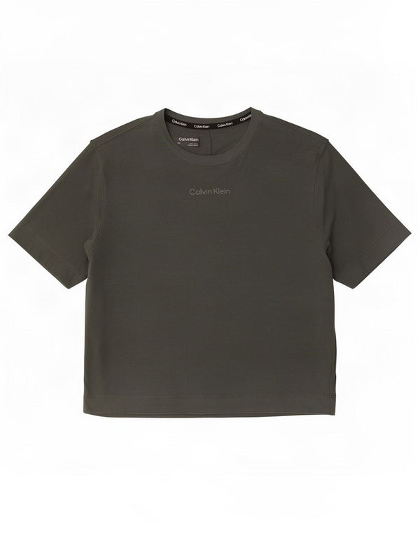 Calvin Klein Damen T-Shirt Top UK 14 Mittelgraue Baumwolle