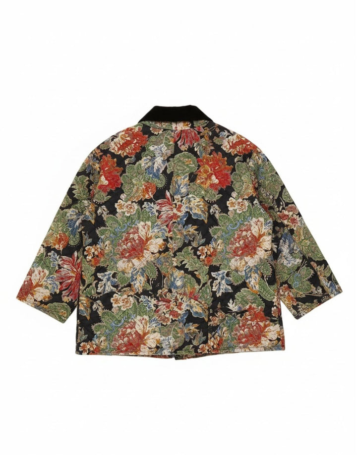 Damart Damen Steppjacke EU 46/48 XL Mehrfarbiges Blumenmuster aus Polyester