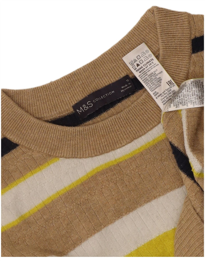 Marks & Spencer Damen-Pullover mit Rundhalsausschnitt, Gr. 12, mittelmehrfarbig