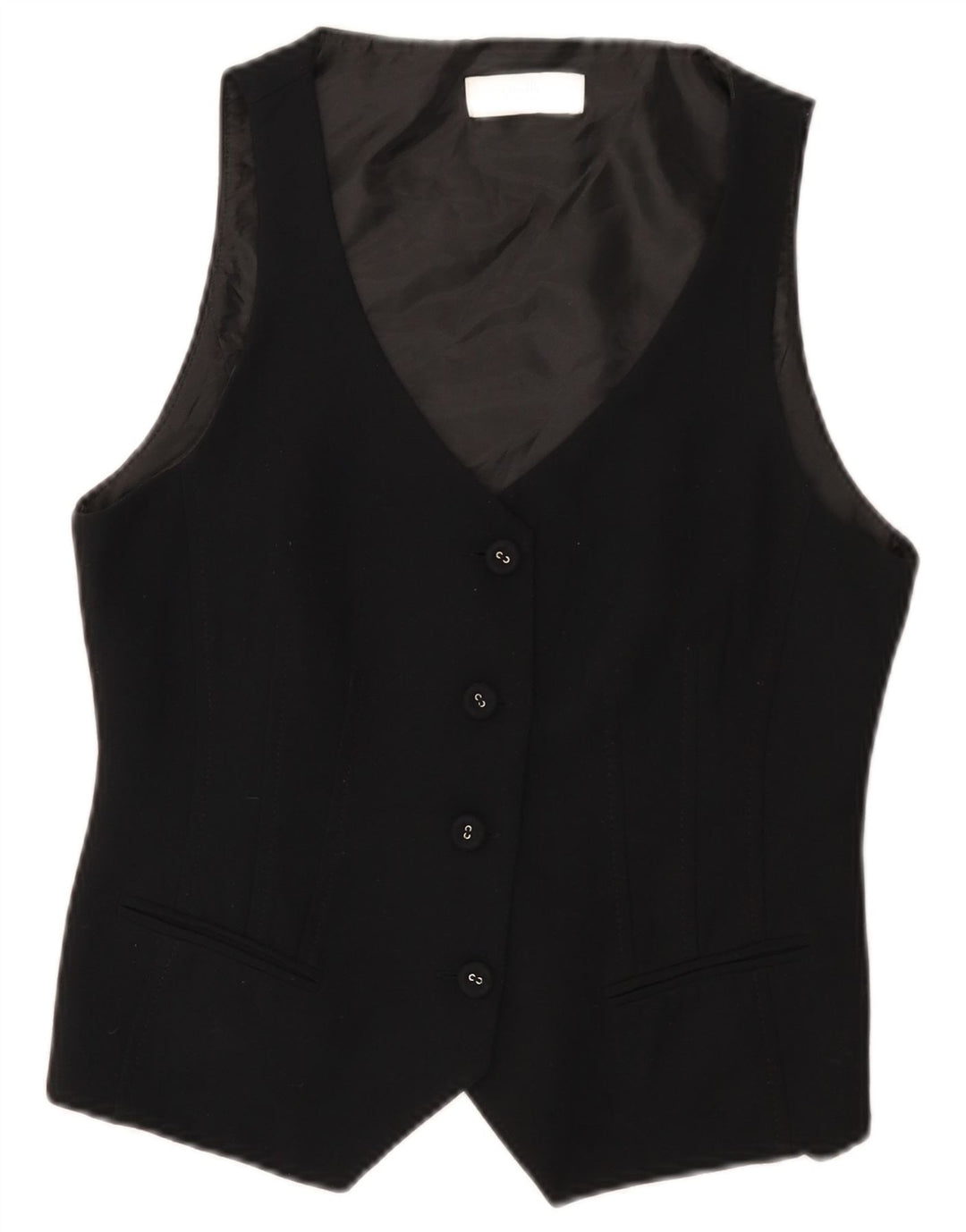 Wallis Womens Petite Weste UK 12 Medium Schwarz Polyester
