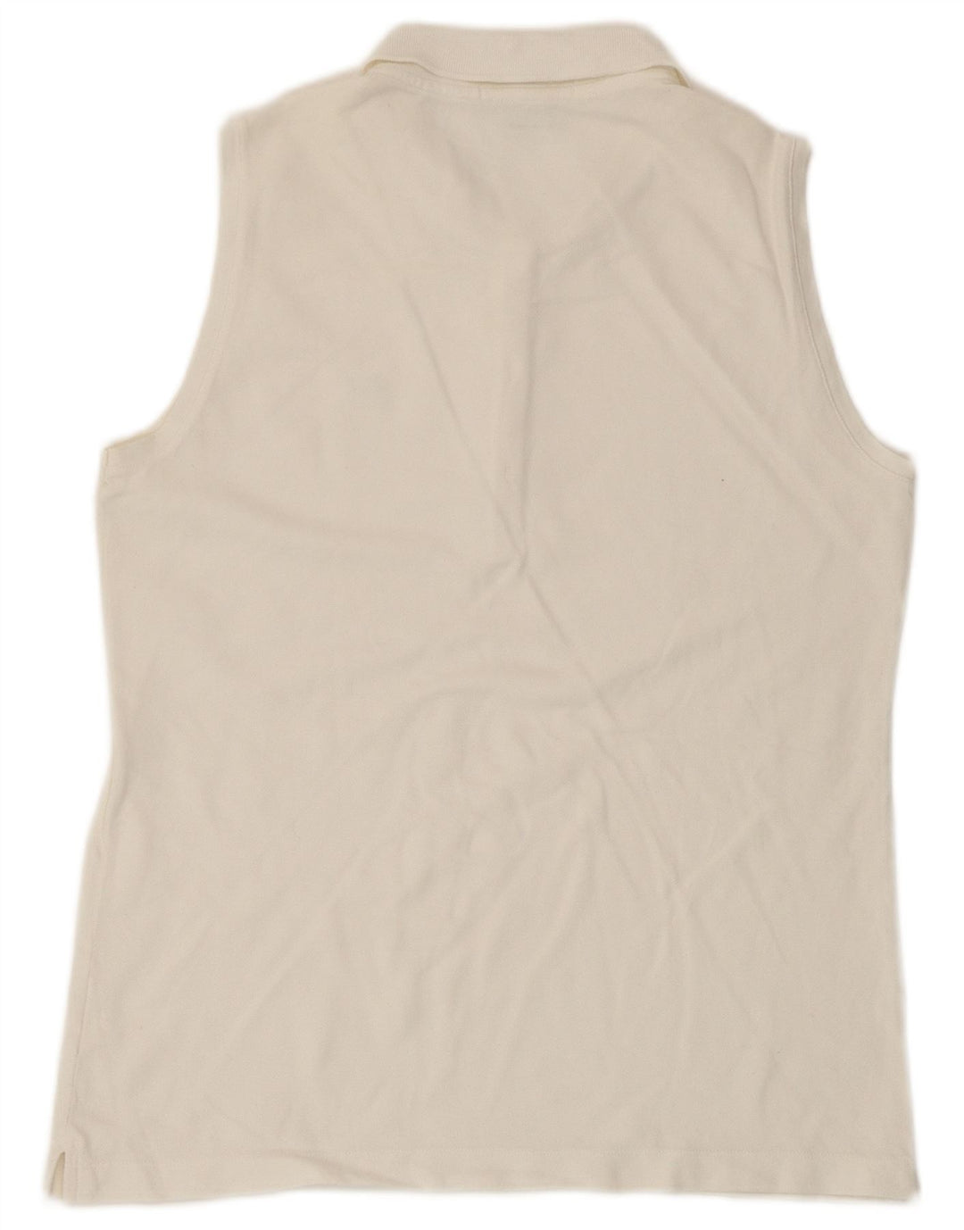 Lacoste Damen ärmelloses Poloshirt, Größe 42, groß, Weiß
