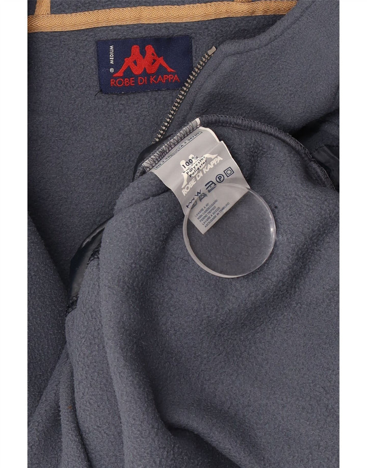 Kappa Herren-Fleecepullover mit Kapuze und Reißverschluss am Hals, mittelblaues Polyester