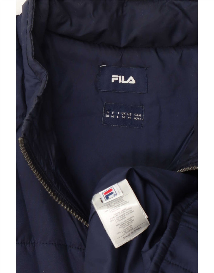 Fila Herren Wattierte Jacke UK 38 Medium Marineblau Polyamid