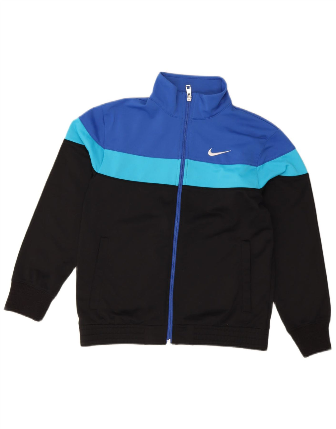 Nike Jungen-Trainingsanzug-Top-Jacke, 12–13 Jahre, Größe L, Schwarz, Farbblock