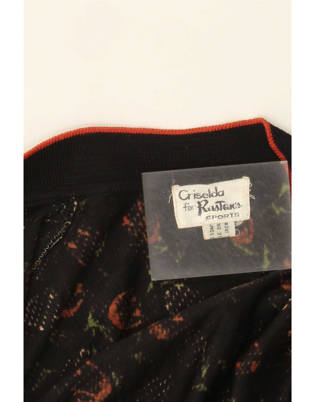 Vintage Damen 2-teiliges Set UK 14 Mittelschwarz geblümt