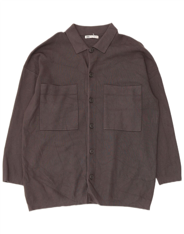 Zara Herren-Cardigan-Pullover, klein, Grau