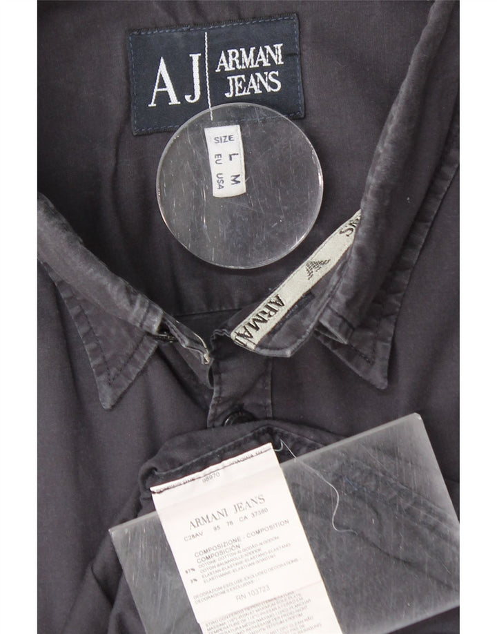 ARMANI JEANS Herrenhemd Mittelgroße marineblaue Baumwolle