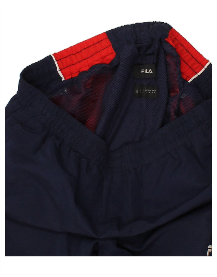 FILA Mens Tracksuit Trousers Joggers Large  Navy Blue Colourblock Vintage Fila and Second-Hand Fila from Messina Hembry 