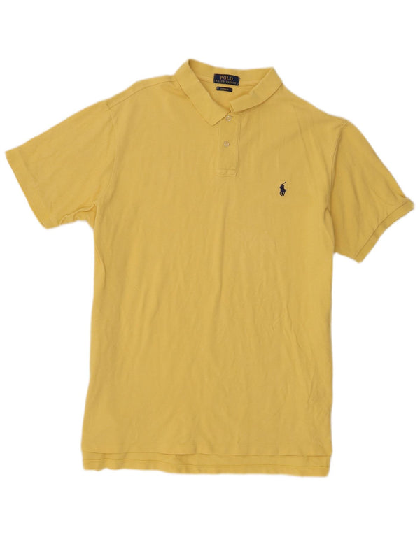 Polo Ralph Lauren Herren-Hemd mit individueller Passform, groß, aus gelber Baumwolle
