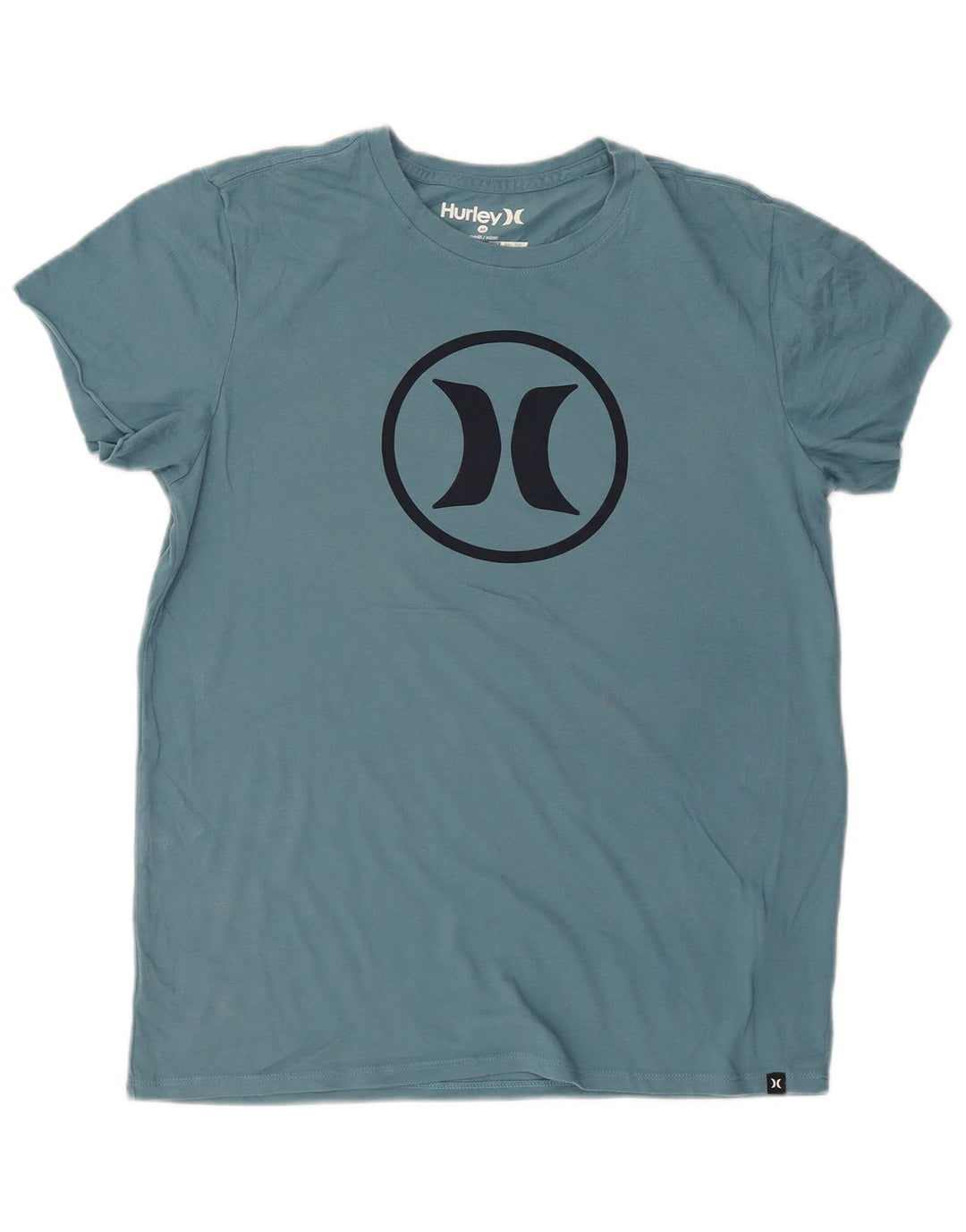 Hurley Herren Dri Fit Grafik-T-Shirt-Oberteil aus mittelblauer Baumwolle