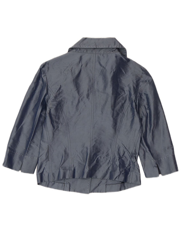 Penny Black Damen-Blazer mit 3 Knöpfen, Größe S, Marineblau, Seide