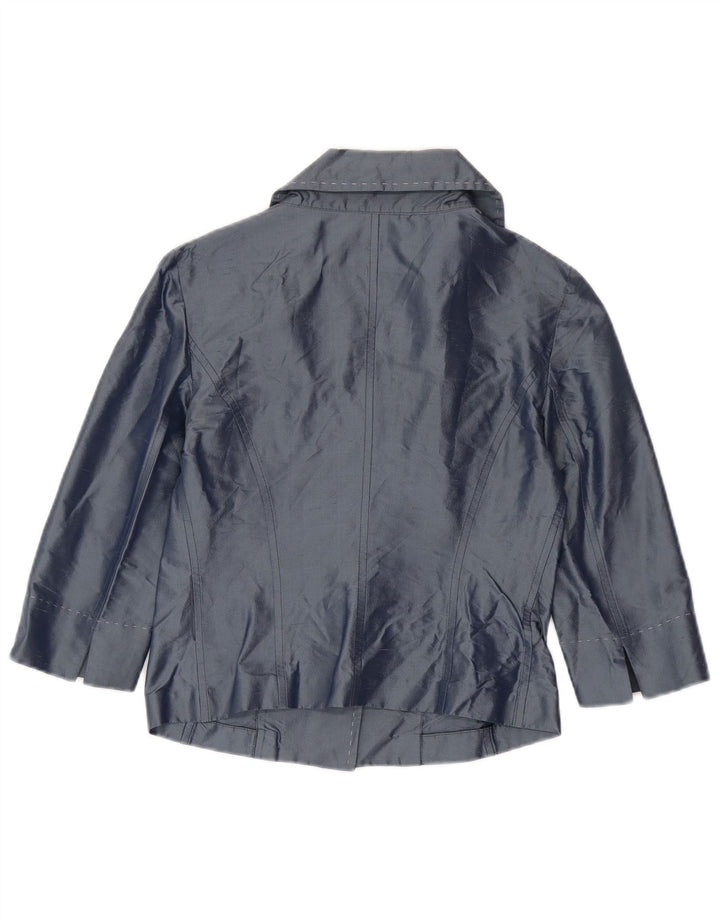 Penny Black Damen-Blazer mit 3 Knöpfen, Größe S, Marineblau, Seide