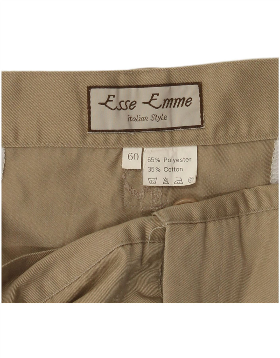 VINTAGE Gerade Herren-Cargohose W42 L31 Beige Polyester