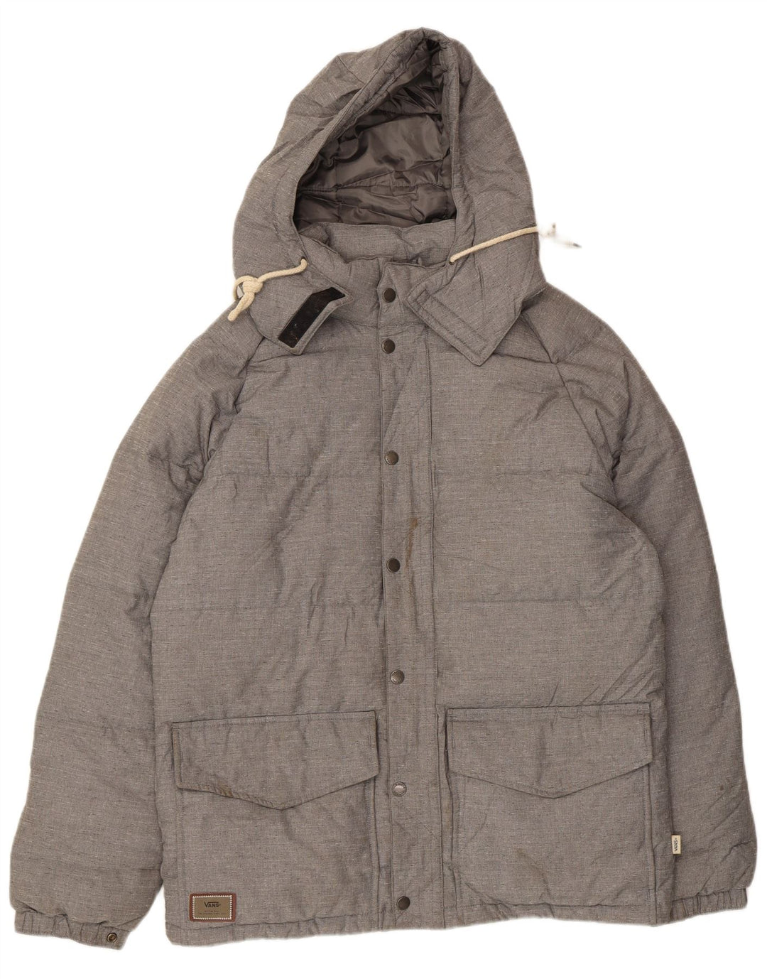 VANS Herren-Jacke mit Kapuze, gepolstert, UK 38, mittelgraues Nylon