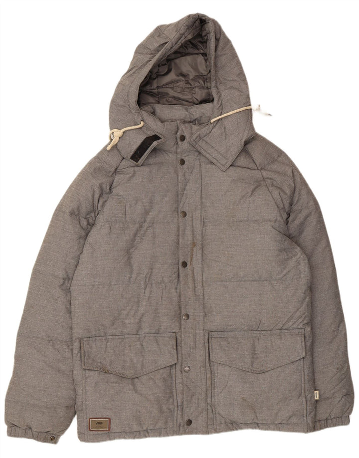 VANS Herren-Jacke mit Kapuze, gepolstert, UK 38, mittelgraues Nylon
