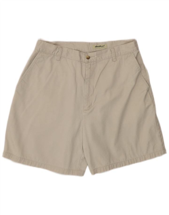 Eddie Bauer Damen-Chinoshorts mit hohem Bund, US 14, Größe L, W32, beige Baumwolle