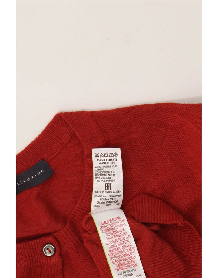 Marks & Spencer Damen Strickjacke Pullover UK 14 Große rote Viskose