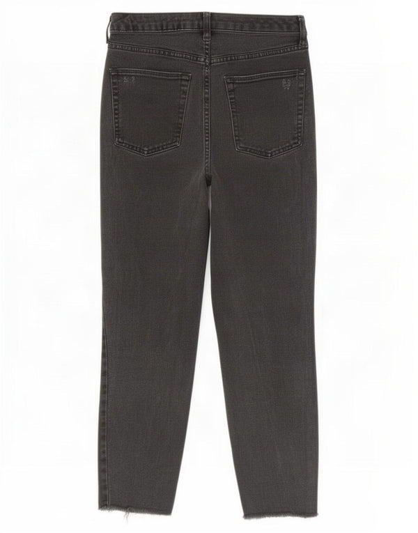 Topshop Damen Orson Distressed High Waist Straight Jeans W28 L25 Grau