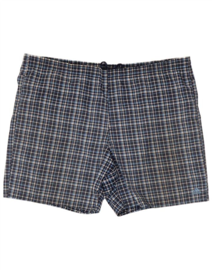 Adidas Herren Badeshorts XL Blau kariert Polyester