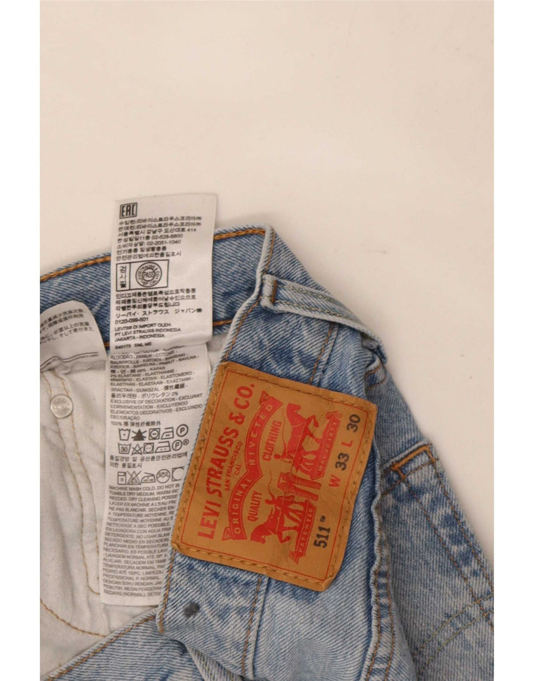 Levi's Herren 511 Slim Jeans W33 L30 Blaue Baumwolle