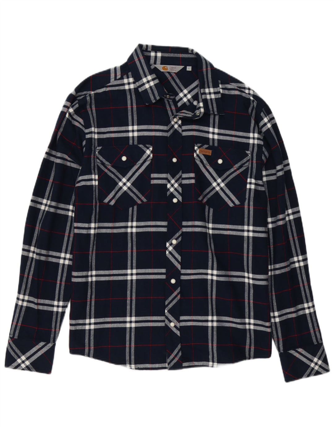Carhartt Herren-Flanellhemd, groß, marineblau, kariert, Baumwolle