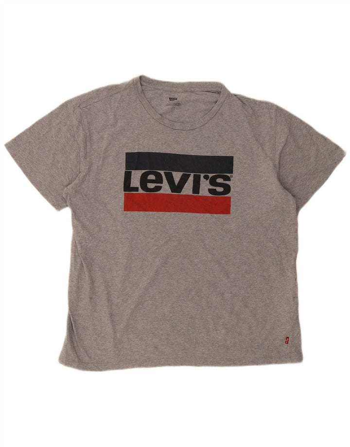 Levi's Herren-T-Shirt mit Grafik, groß, grau gesprenkelte Baumwolle