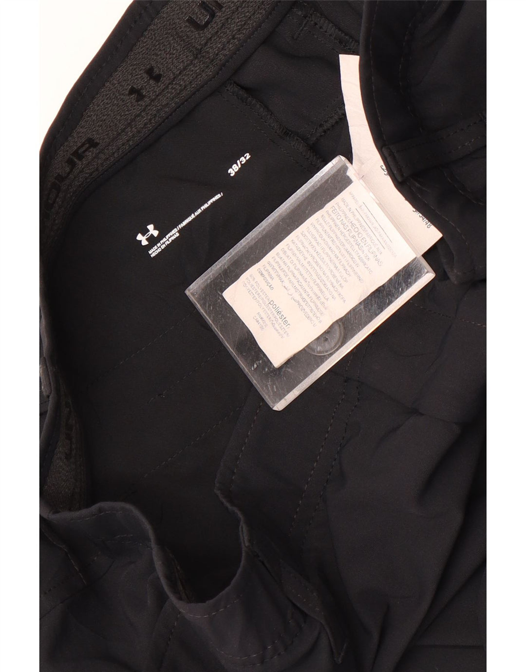 UNDER ARMOUR Herren gerade Chinohose W38 L32 Schwarz Polyester