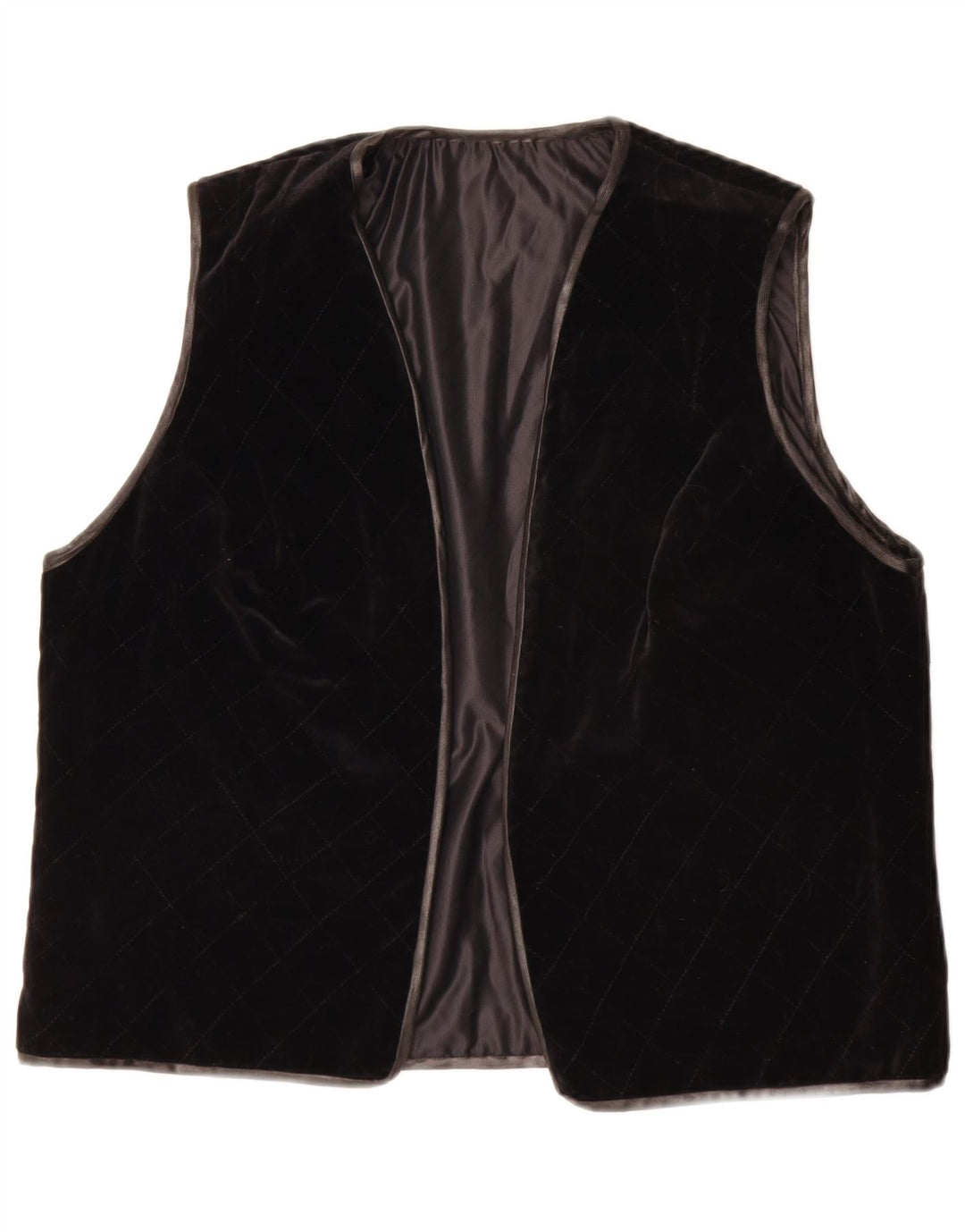 Vintage Damen OPEN Weste UK 14 Groß Schwarz