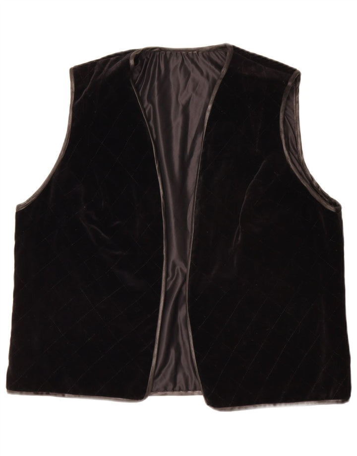 Vintage Damen OPEN Weste UK 14 Groß Schwarz