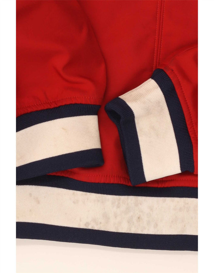 Kappa Herren-Trainingsanzugoberteil mit Grafik, Mittelrotes Farbblock-Polyester