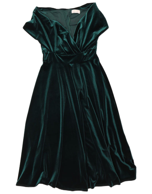 Quiz Damen Velours-Maxikleid UK 12 Mittelgrünes Polyester