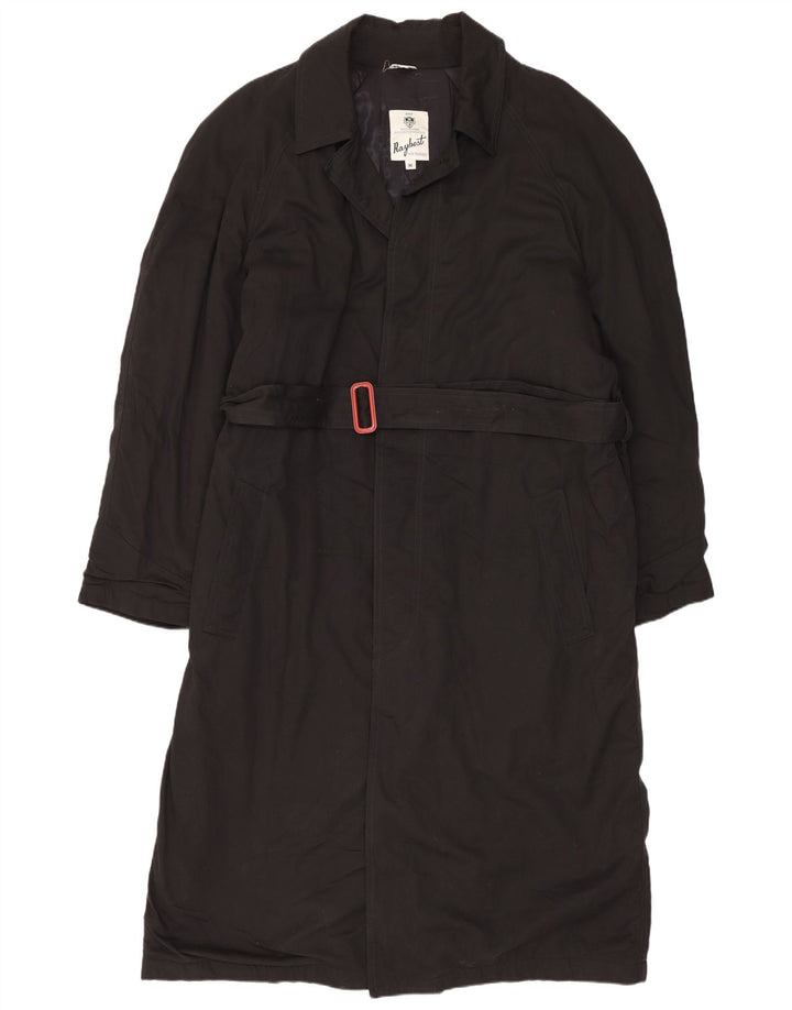 Raybest Herren-Regenmantel UK 38 Mittelschwarze Baumwolle
