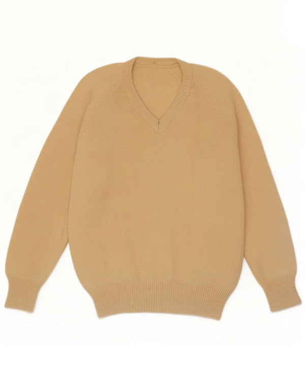 Vintage Herren Pullover mit V-Ausschnitt XL Beige