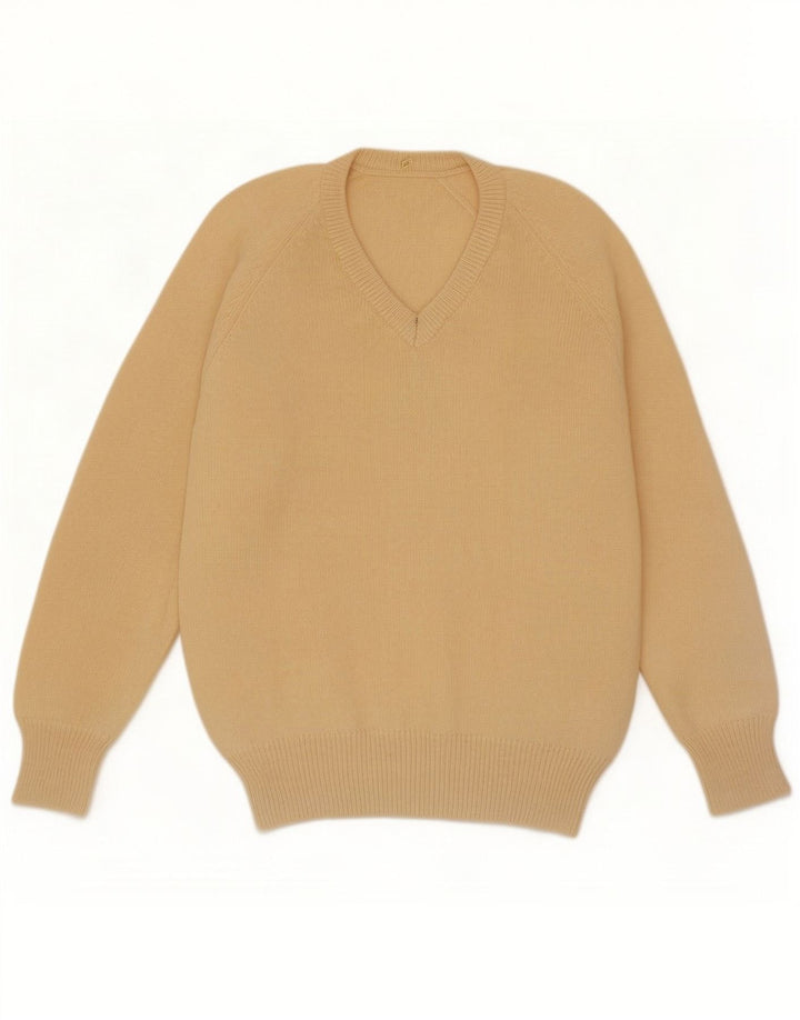 Vintage Herren Pullover mit V-Ausschnitt XL Beige