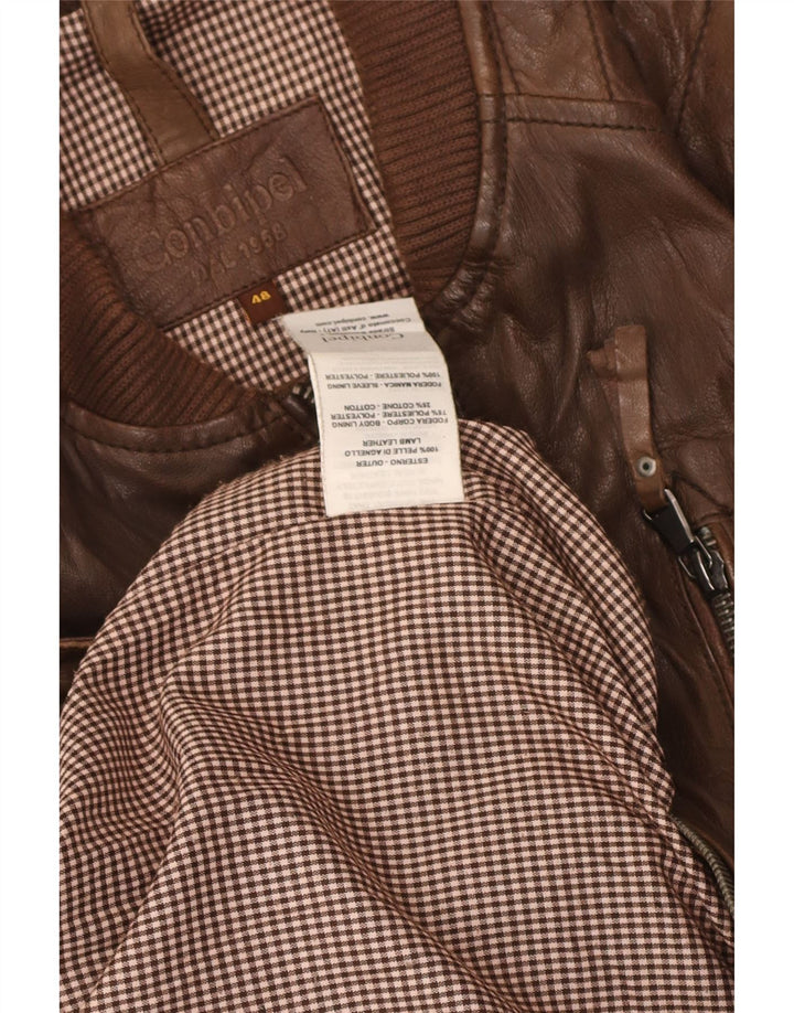 Conbipel Herren Lederjacke IT 48 Mittelbraunes Leder