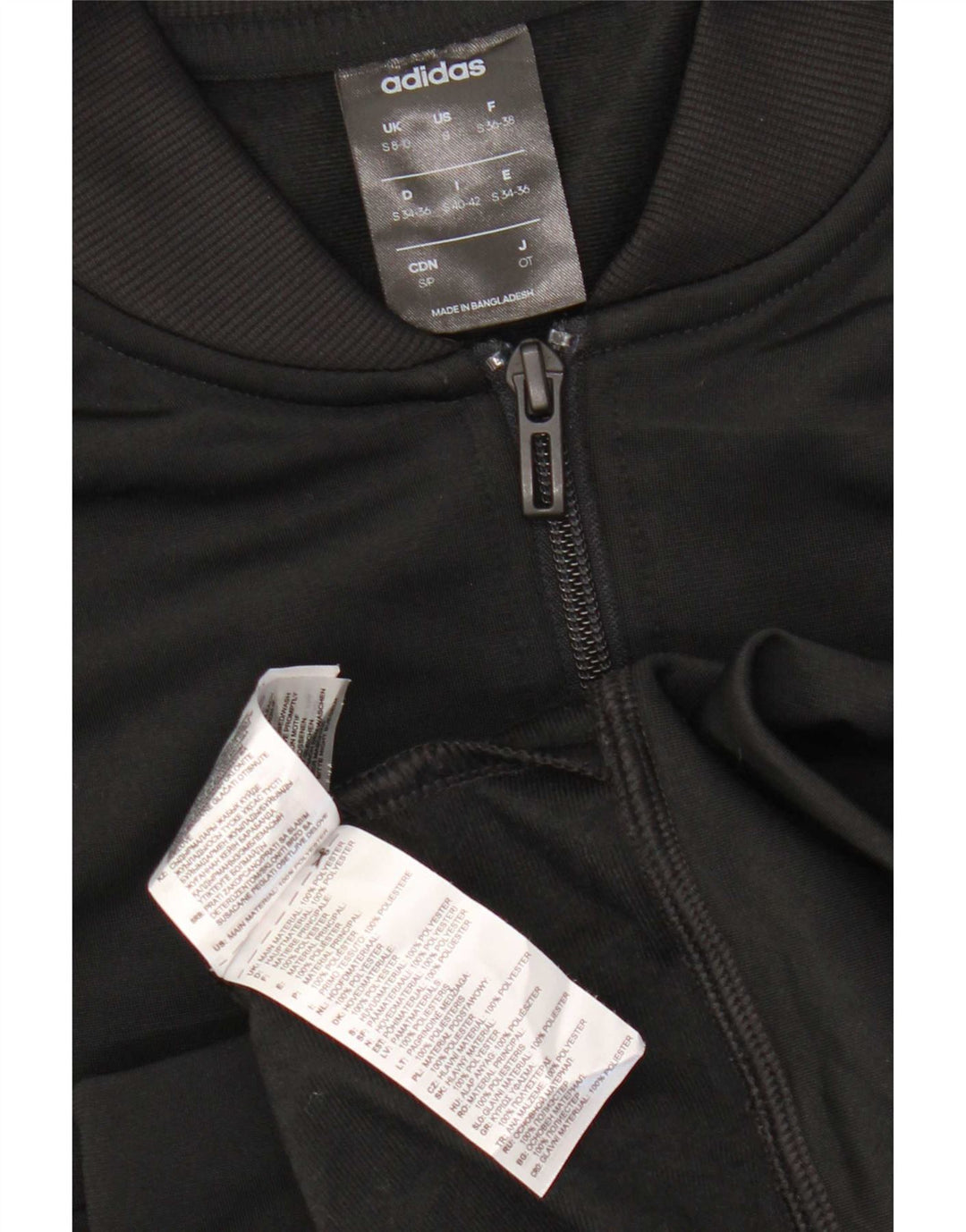 Adidas Damen Trainingsanzug Top Jacke UK 8/10 Small Schwarz Polyester