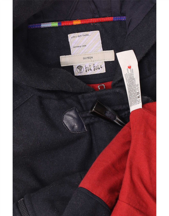 Fat Face Damen-Dufflecoat mit Kapuze, UK 16, Größe L, marineblau, Wolle