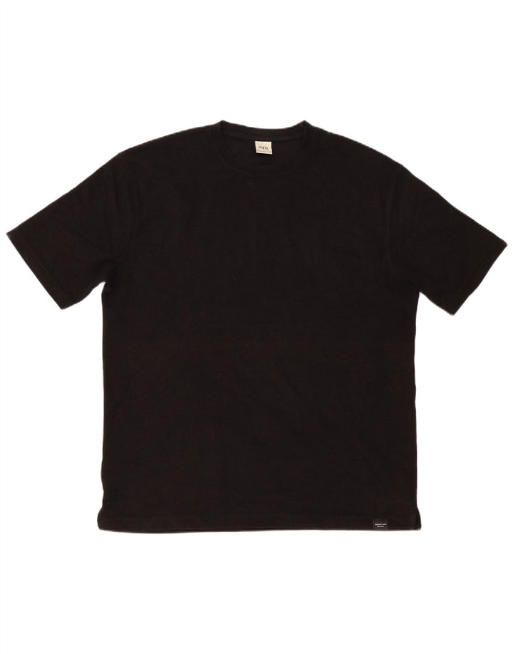 Zara Herren T-Shirt Top XL Schwarz Baumwolle