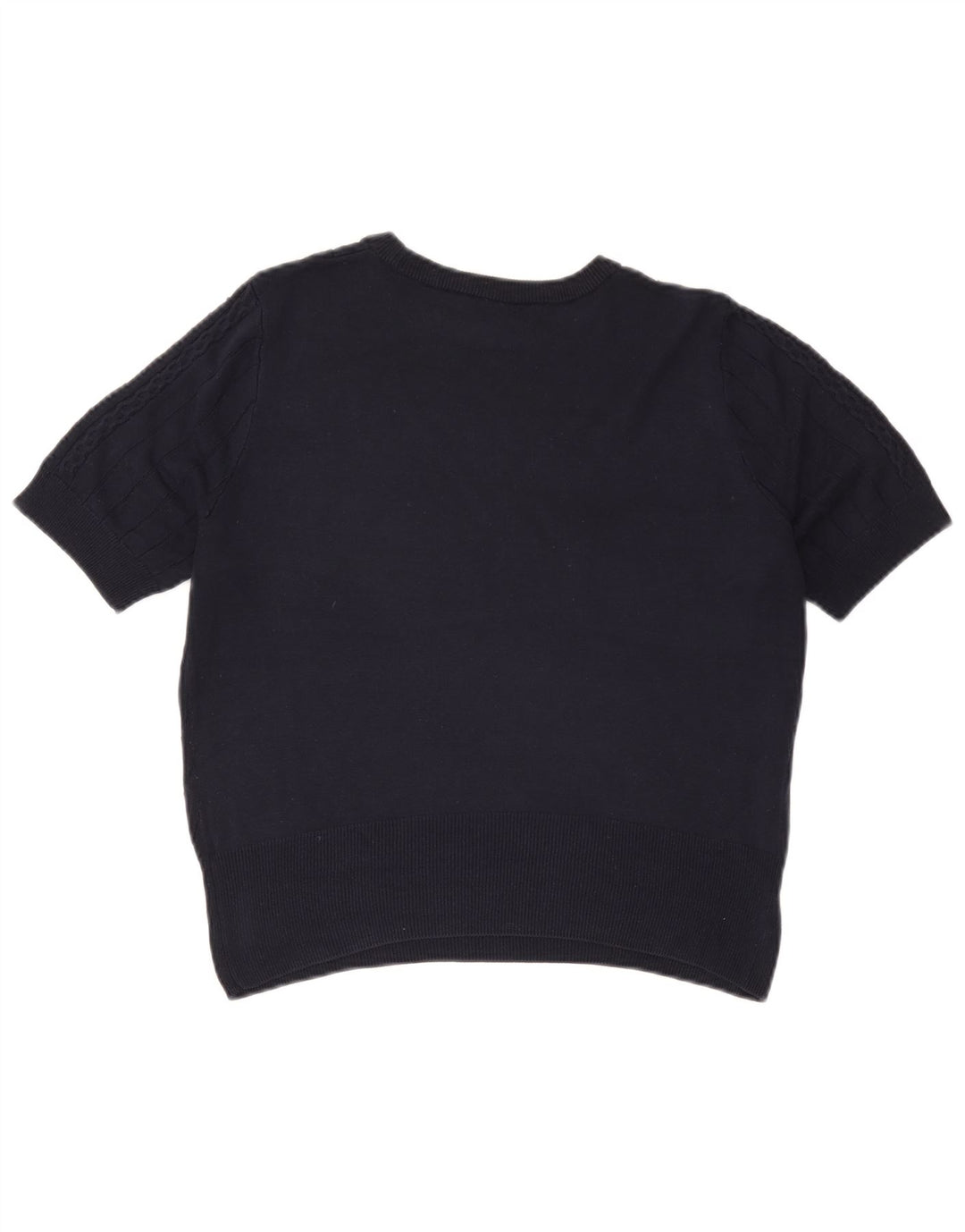 Marks & Spencer Damen Crop Pullover mit Rundhalsausschnitt, Gr. 14, mittleres Marineblau