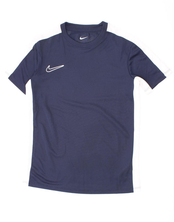 Nike Dri Fit T-Shirt für Jungen, 10–11 Jahre, mittelgroß, Marineblau, Farbblock