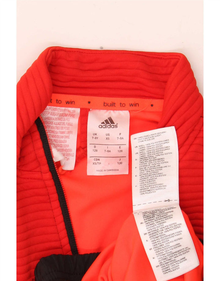 Adidas Jungen MESSI Graphic Trainingsanzug Top Jacke 7–8 Jahre Rot Farbblock