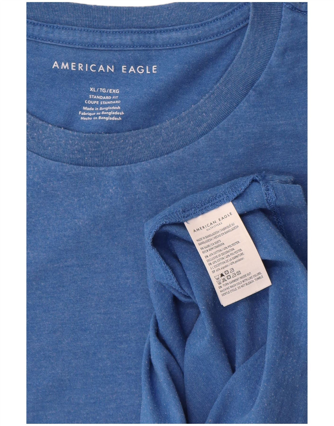 American Eagle Herren-T-Shirt mit Standard-Passform, XL, Blau, Baumwolle