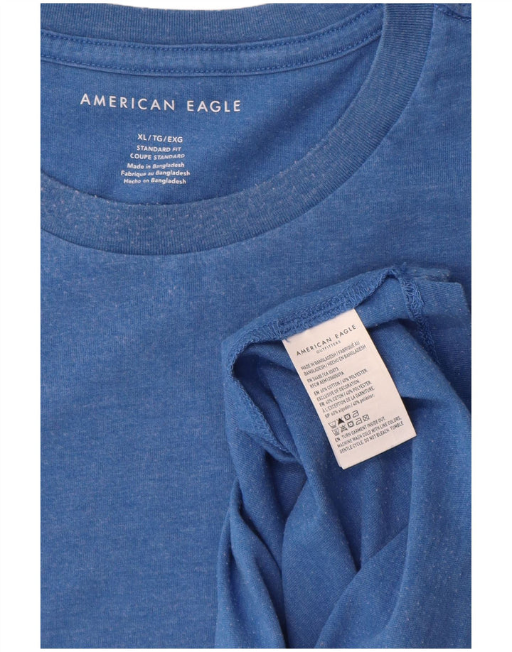 American Eagle Herren-T-Shirt mit Standard-Passform, XL, Blau, Baumwolle