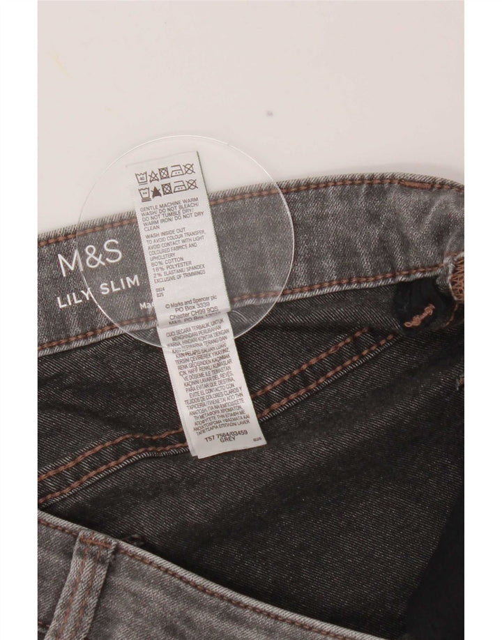 Marks & Spencer Damen Lily Slim Jeans UK 12 Medium W30 L29 Grau Baumwolle