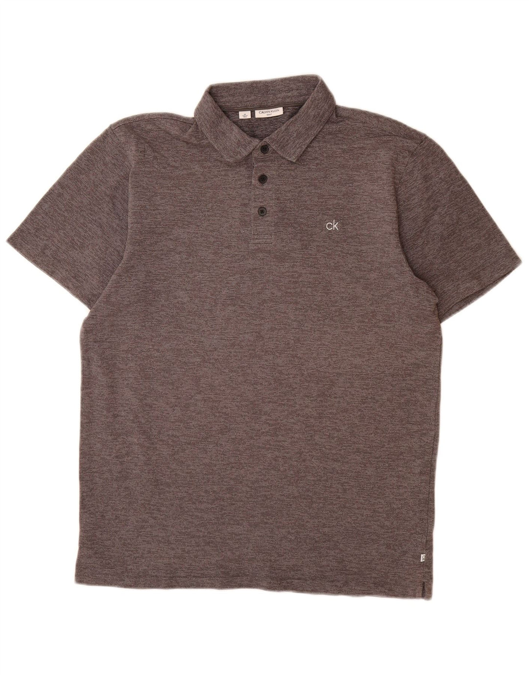 CALVIN KLEIN Herren-Poloshirt aus mittelgrauer Baumwolle