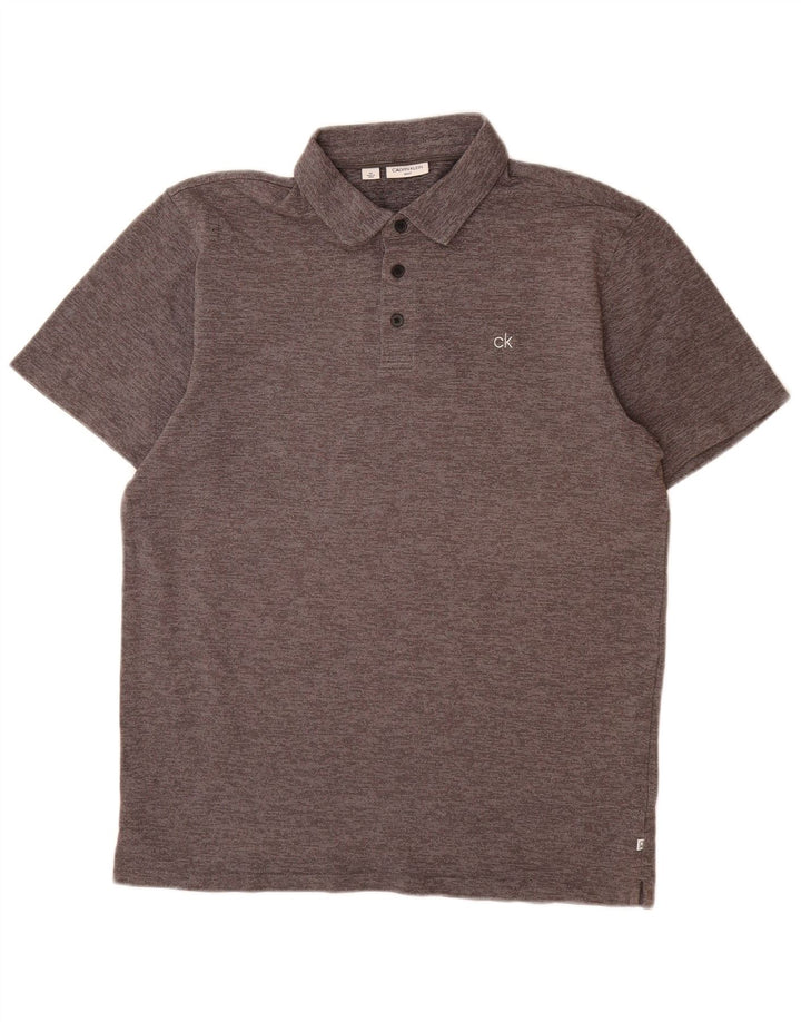 CALVIN KLEIN Herren-Poloshirt aus mittelgrauer Baumwolle