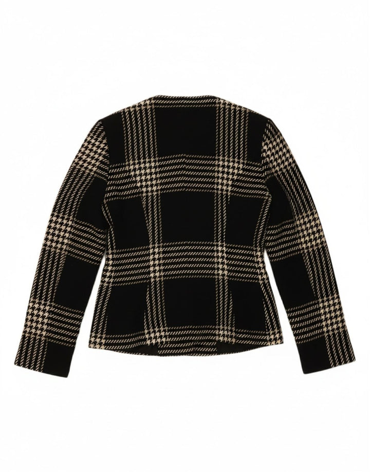 ANDREA MARE Womens 4 Button Blazer Jacket IT 42 Medium Black Check Wool