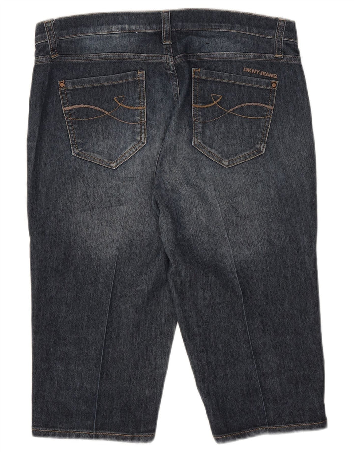Dkny Damen Bermuda Denim Shorts US 8 Medium W32 Marineblaue Baumwolle